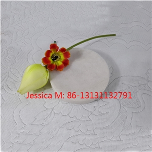 Round White Marble Soap Dish