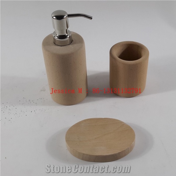 Sandstone Bathroom Accessory Set