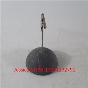 Semicircle Shape Stone Base Place Card Holder