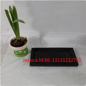 Slate Bath Set, Black Slate Soap Dispenser, Toothbrush Holder