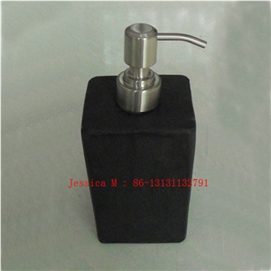 Square Black Slate Soap Dispenser