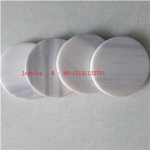 White and Grey Veins Marble Coaster Set Of 4