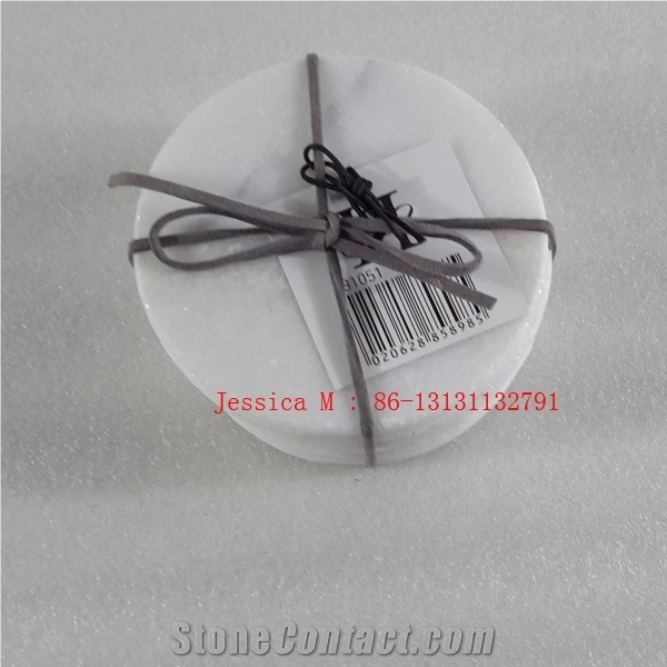 White Marble Drink Coaster Set Of 4 /Stone Drink Coaster