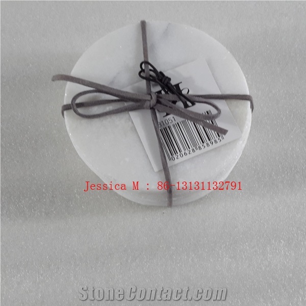 White Marble Drink Coaster Set Of 4 /Stone Drink Coaster