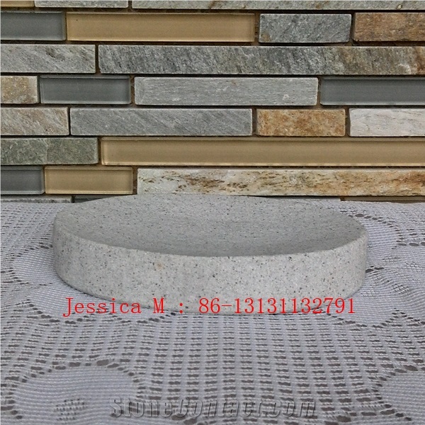 White Sandstone Soap Dish