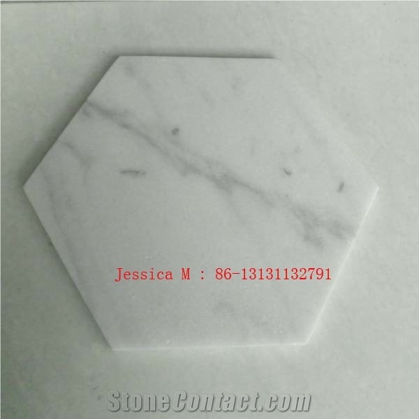 White with Grey Veins Hexagonal Marble Pastry Board Trays /Hexagonal Marble Cutting Board /Marble Serving Board