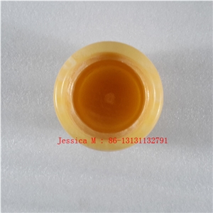 Yellow Jems Tumbler, Yellow Marble Bath Accessories