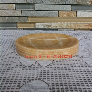 Yellow Marble Stone Soap Dish