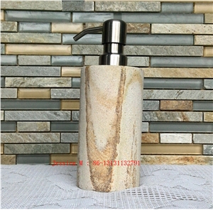 Yellow Sandstone Soap Dispenser