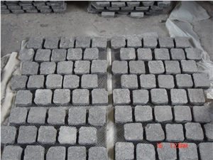 China Black Basalt G684 Fuding Black Cleft/Split and Tumbled Cube Stone Pavers