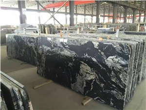 China Jet Mist Glacier Black  Polished Slabs And Tiles