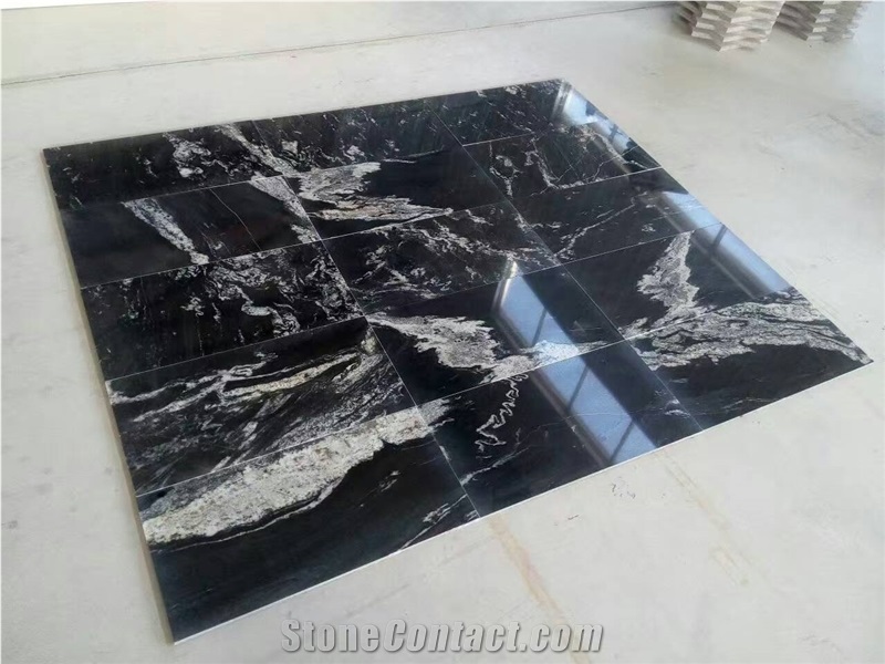 China Jet Mist Glacier Black  Polished Slabs And Tiles