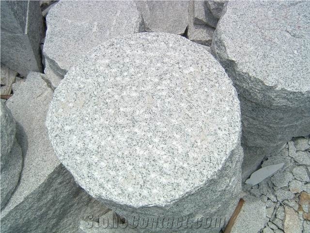 G603 China Silver Grey Sesame Grey Silver Crystal Bianco Sardo Sardinia White Round Picked Step Paver Walkway Paver