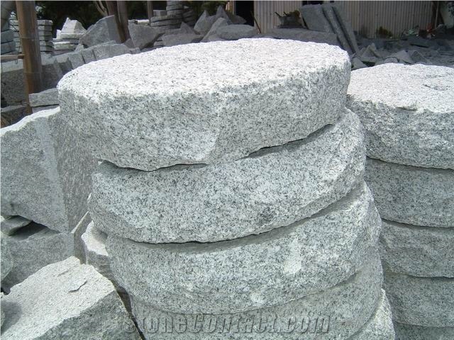 G603 China Silver Grey Sesame Grey Silver Crystal Bianco Sardo Sardinia White Round Picked Step Paver Walkway Paver