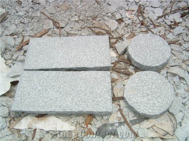 G603 China Silver Grey Sesame Grey Silver Crystal Bianco Sardo Sardinia White Round Picked Step Paver Walkway Paver