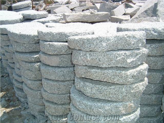 G603 China Silver Grey Sesame Grey Silver Crystal Bianco Sardo Sardinia White Round Picked Step Paver Walkway Paver