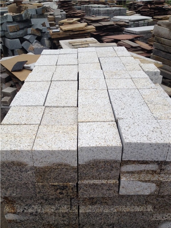 G682 Shandong Yellow Rustic Granite Sunset Gold Padang Giallo Bushhammered Tiles & Slabs