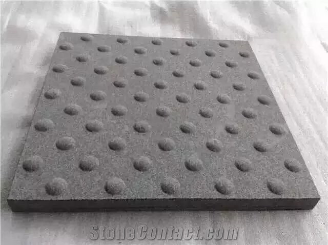 G684 China Black Basalt Fuding Black Crystal Black Tactile Blind Stone Paver