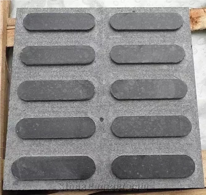 G684 China Black Basalt Fuding Black Crystal Black Tactile Blind Stone Paver