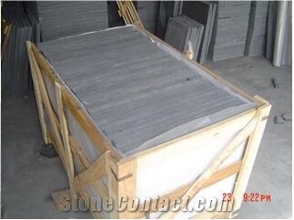 G684 China Black Crystal Fuding Black Basalt Flamed Tiles