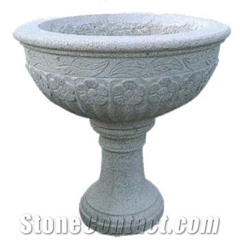 Granite Flower Pots Stand Planter Box, White Granite Flower Pots