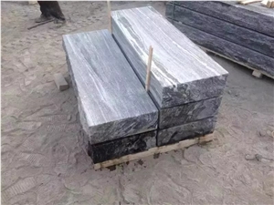 Green Grey Straight Vein Granite Flamed Kerbs Boarder