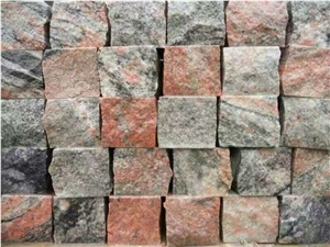 Multicolor Red Granite Cleft Natural Split Walling Tiles Wallstone