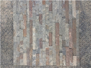 Quartzite Black Green Yellow White Rustic Wall Stone Veneer Cladding, Ledge Stone, Corner Stone