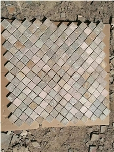 Quartzite Mosaic Split Face/Tumbled Wall Stone Mosaic Patio