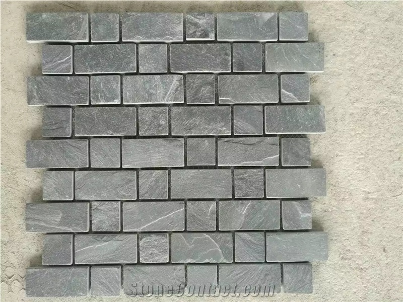 Quartzite Mosaic Split Face/Tumbled Wall Stone Mosaic Patio