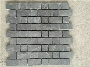 Quartzite Mosaic Split Face/Tumbled Wall Stone Mosaic Patio