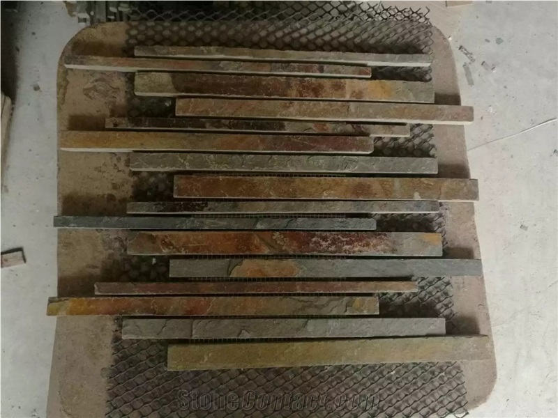 Quartzite Mosaic Split Face/Tumbled Wall Stone Mosaic Patio