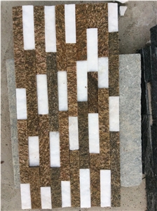 Quartzite Yellow Mixed White Marble Wall Stone Veneer, Ledge Stone, Corner Stone