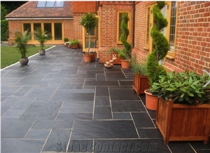 Slate Tiles,Black Slate Tiles,Black Slate Floor Patio Tiles, Slate Pattern Paving Stone Flooring