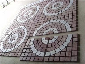 White and Red Quartzite Cube Stone & Pavers, Floor Covering, Courtyard Road Pavers, Driveway Paving Stone