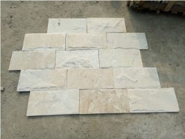 White Quartzite Mushroom Split Wall Tile Wall Cladding Brick Stacked Stone Ledge Stone Corner Stone Stone Veneer Cultured Stone