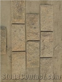 Yellow Quartzite Wall Split Stone,Cultured Stone Veneer, Ledge Stone, Corner Stone
