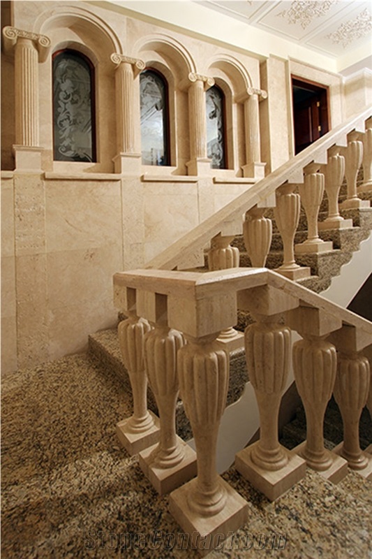Florence Travertine Carved Railings and Balustrades