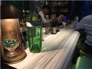 Calacatta Cremo, Bianco Lasa Striato White Marble Tabletops,Reception