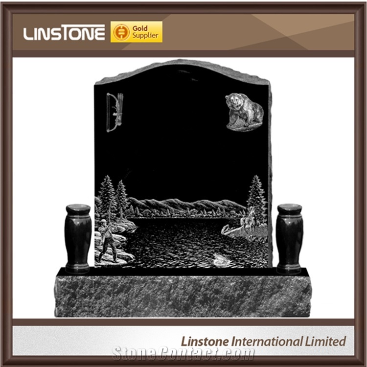 Tombstone Headstones with Vases for Graves
