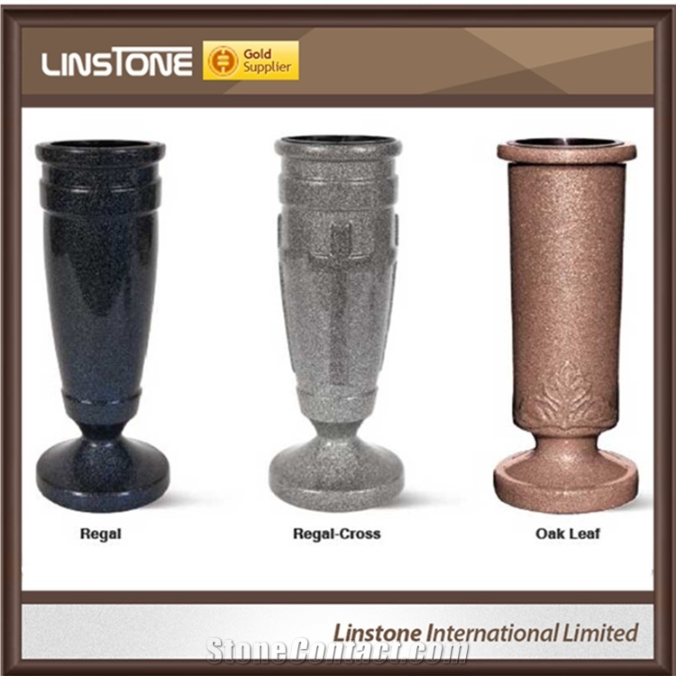 Tombstone Headstones with Vases for Graves