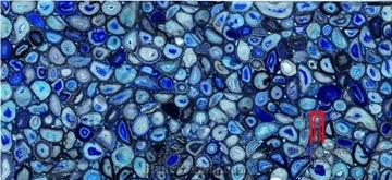 Natural Stone Slab Blue Agate Semiprecious Stone Kitchen Countertop Design for Sale