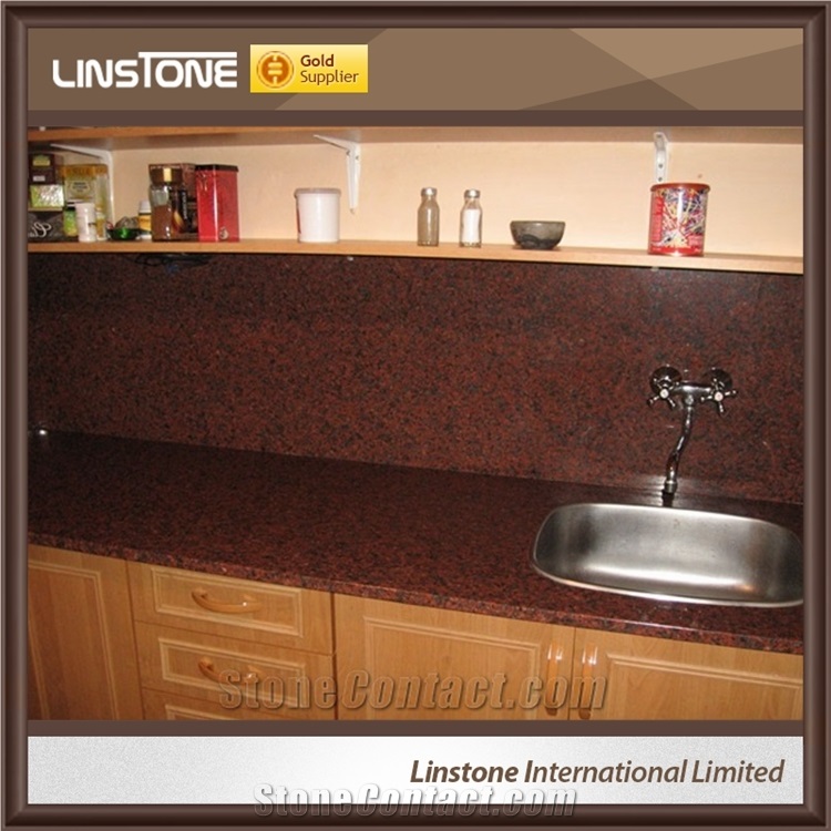 Solid Surface Vanga Red Granite Kitchen Countertops, Red Granite Kitchen Worktops