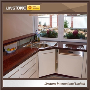 Solid Surface Vanga Red Granite Kitchen Countertops, Red Granite Kitchen Worktops