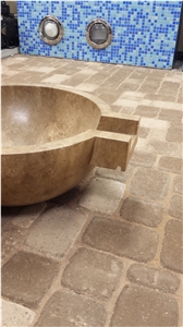 Brown Sinks Made by Natural Stone, Scabos Travertine Basins Brown Sinks Made by Natural Stone, Scabos Travertine Basins