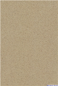 Almond Color Engineered Quartz Stone Polished Surfaces Kitchen Tops with Eased Edge Profile and Customized Edges Available 2cm Thick