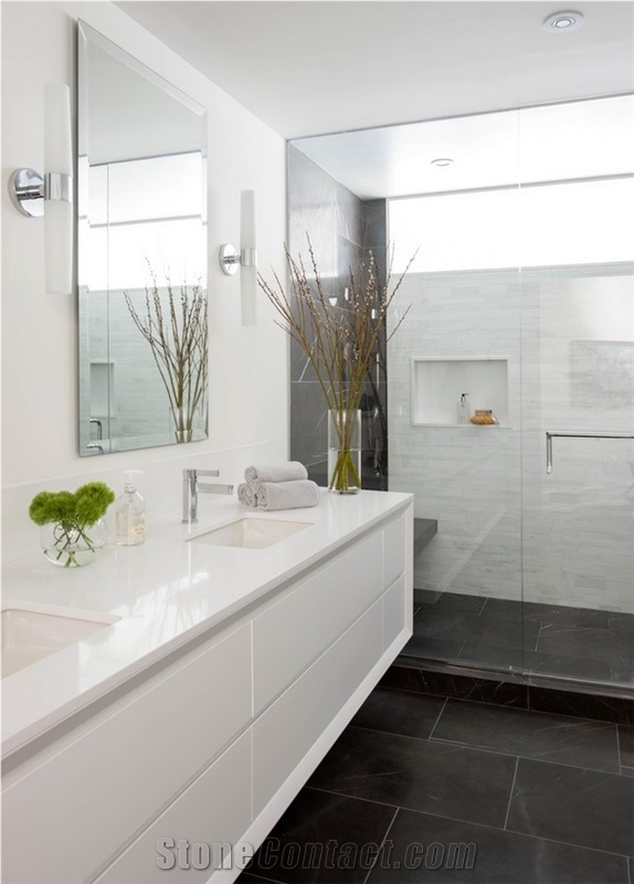 Engineered Quartz Surface Polished Quartz Stone for Bathroom Used for Countertop Worktop , High Quality from China