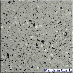 Gray Quartz with Black Spots Quartz Kitchen Surfaces Countertops Island Top 1 1/5" Inch Thickness Available