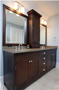 Grey Limestone Imitation Quartz Stone Surfaces for Bathroom Vanity Tops Countertops from China in High Quality