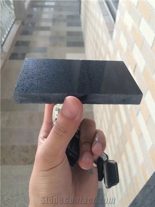 High Quality Black Engineered Quartz Stone for Bathroom Tops Vanity Tops Countertops. Made from Yunfu Guangdong. Custom Sizes Available